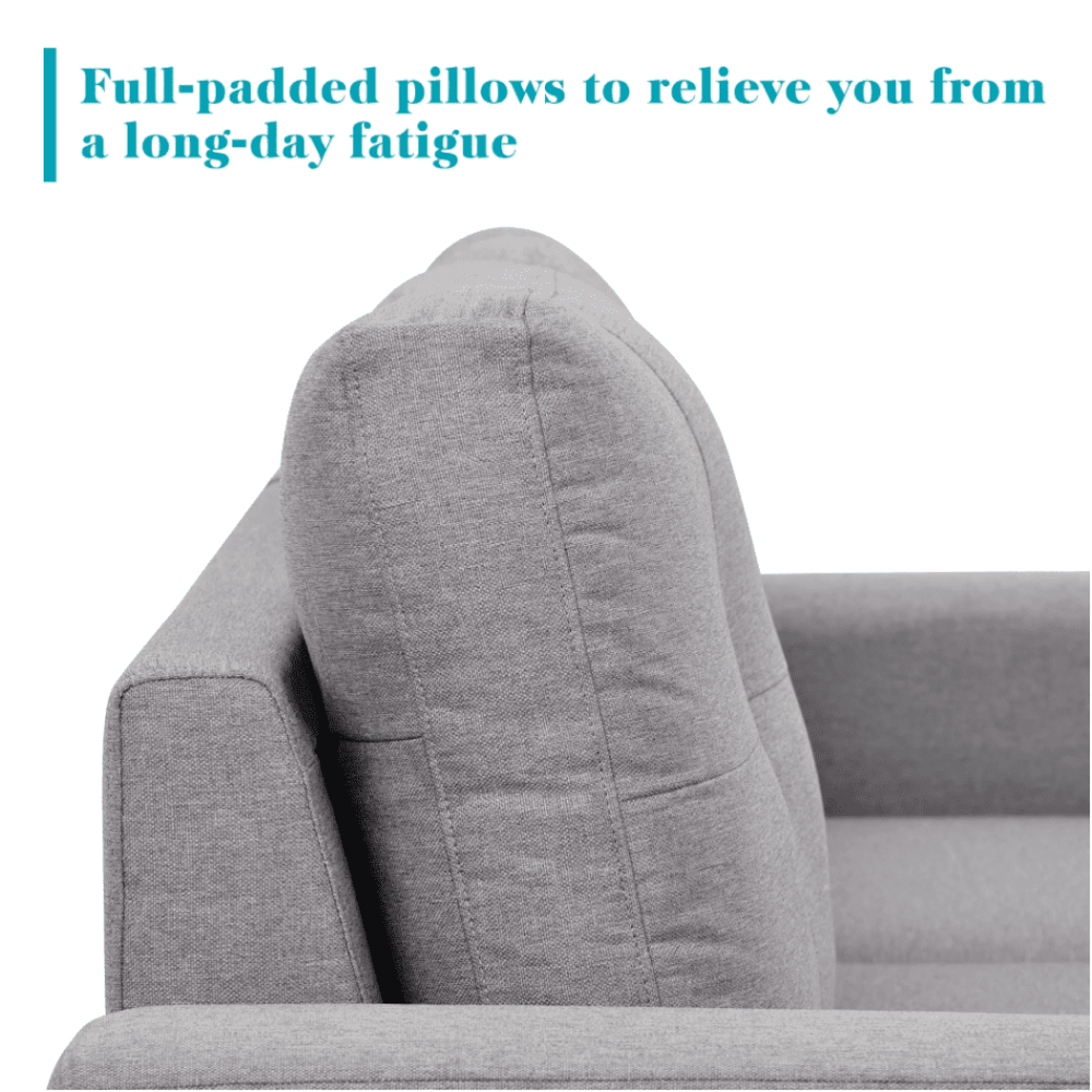 Roxy L-Shaped Sectional Storage Sofa Cum Bed - Oak Inside