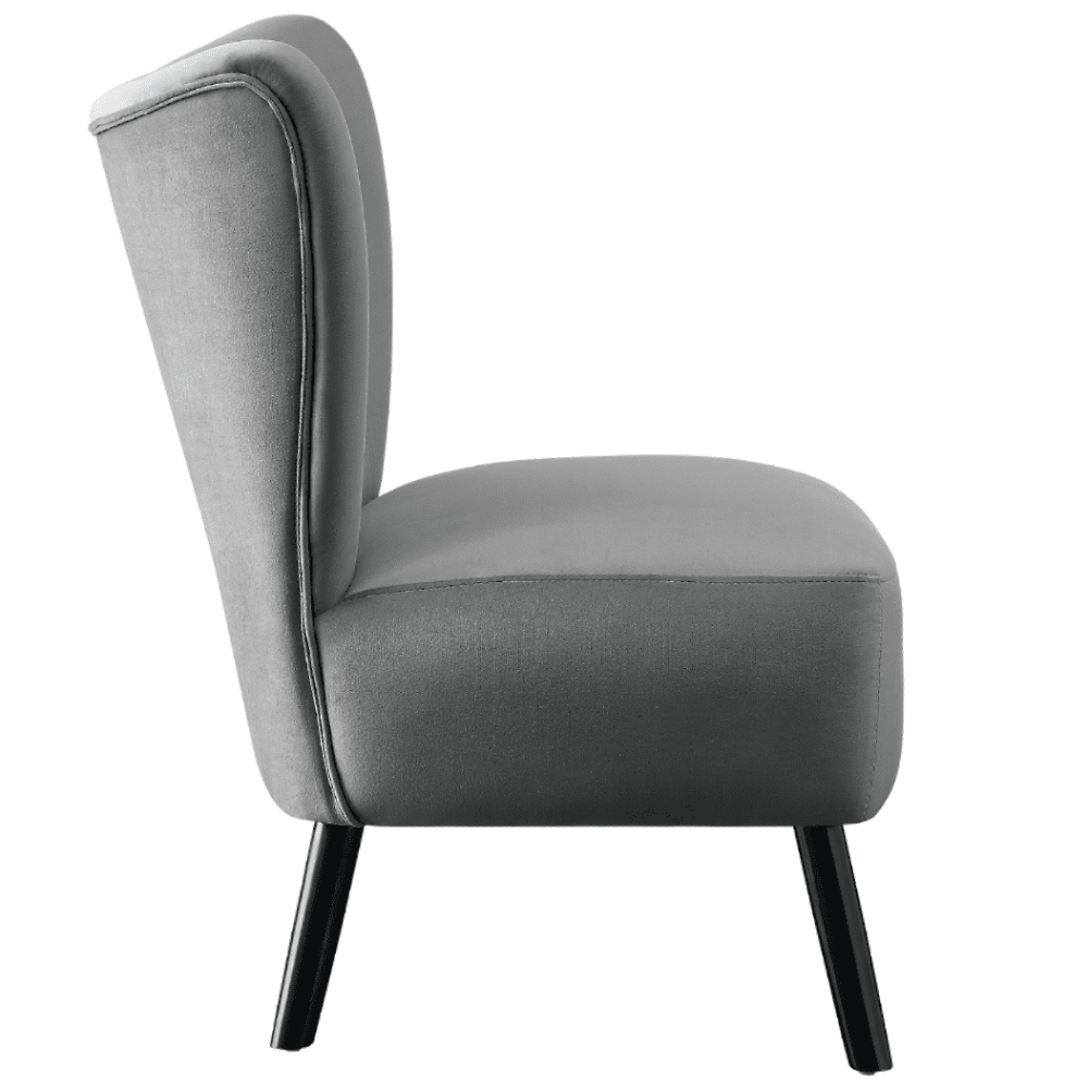 Lappy Suede Accent Chair - Oak Inside