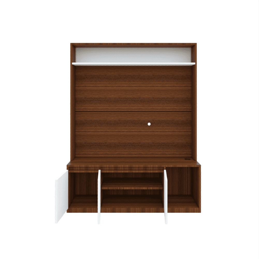 Edon TV Unit- Walnut Frosty White - Oak Inside