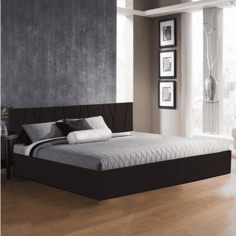 Axis Wooden Bed with Storage in Brown Matte Finish - Oak Inside
