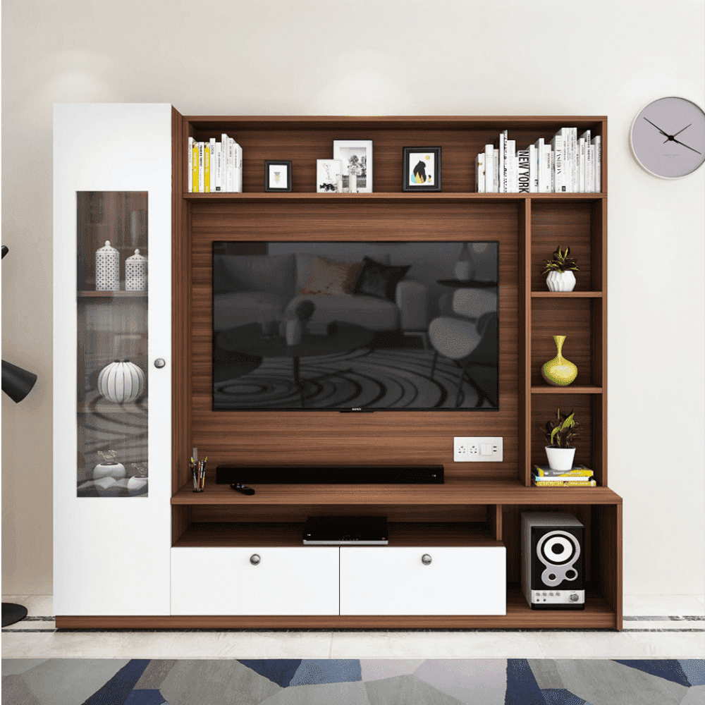 Casa Bonita TV Unit - Walnut - Upto 55 inches TV - Oak Inside