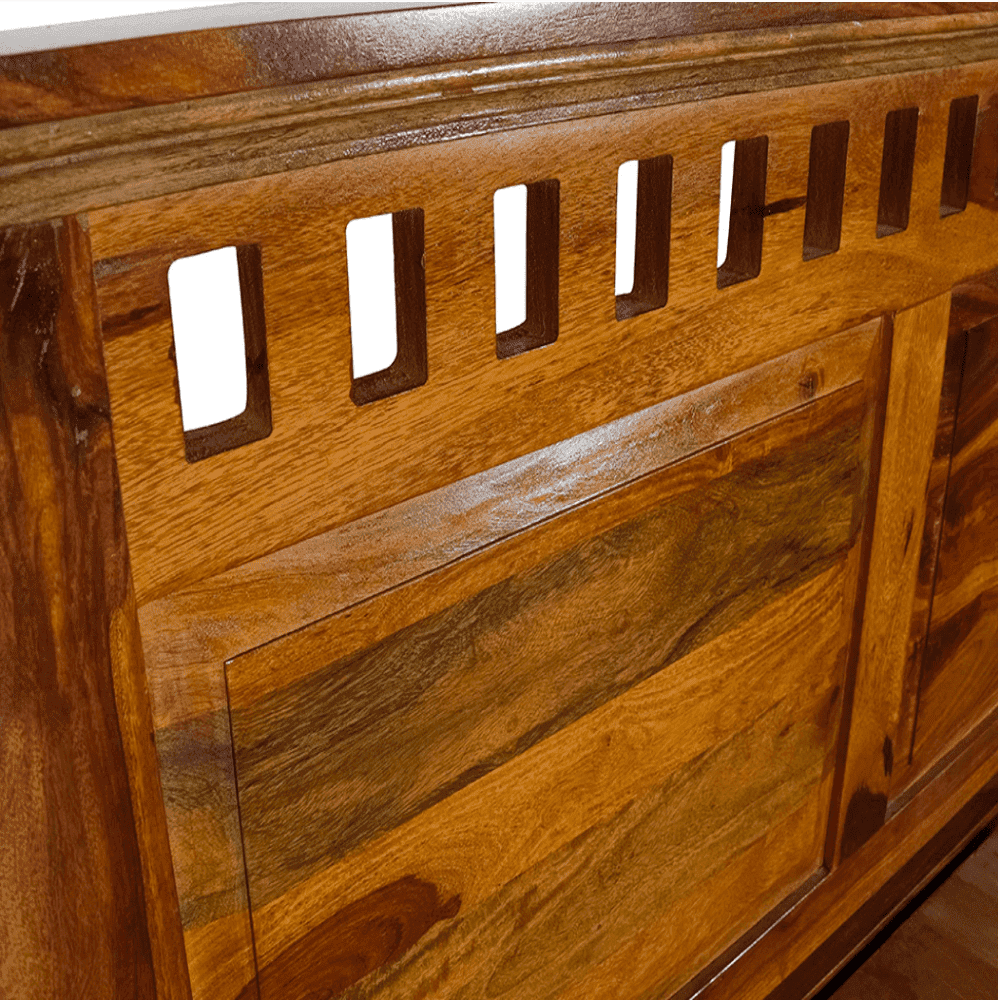 Camden King Size Bed In Sheesham Wood - Oak Inside