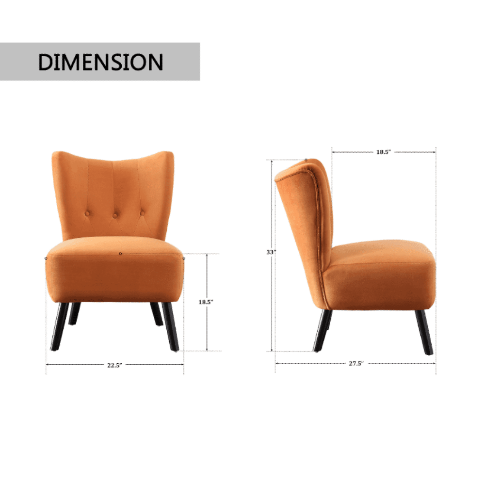 Lappy Suede Accent Chair - Oak Inside