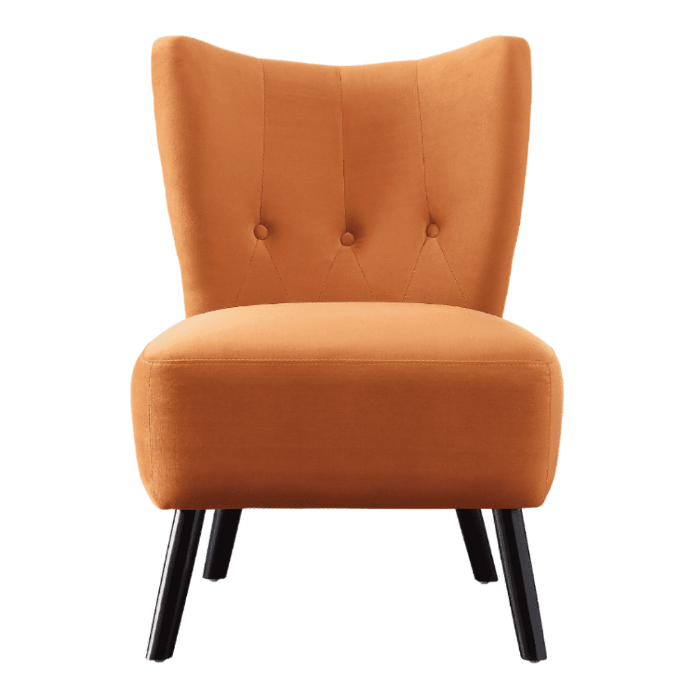 Lappy Suede Accent Chair - Oak Inside