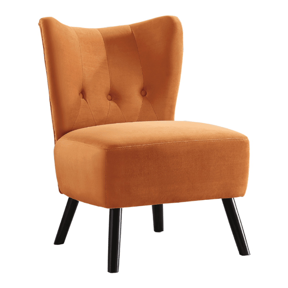 Lappy Suede Accent Chair - Oak Inside
