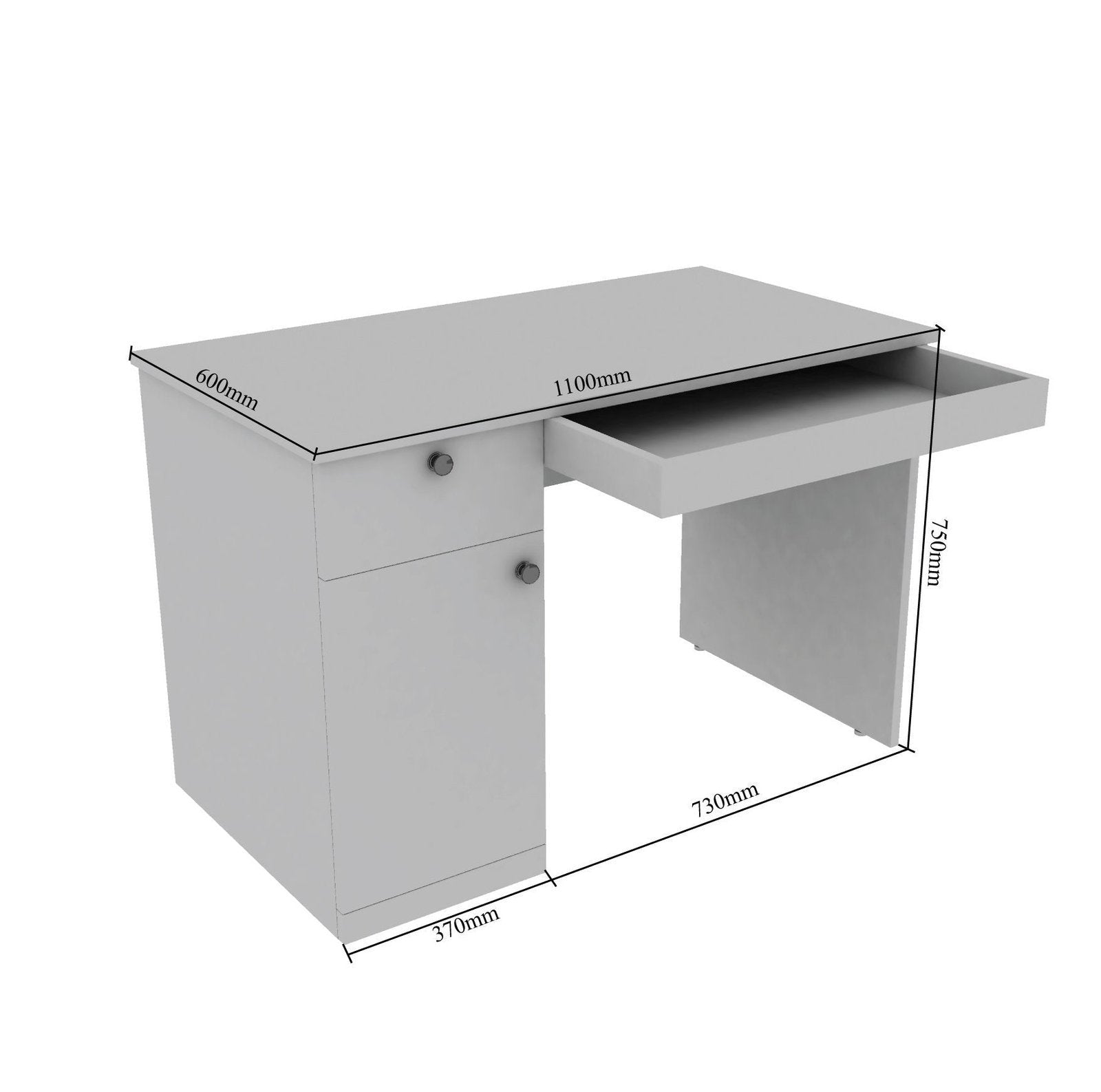 Uniclass Study Table in Walnut Colour by Dream Box - Oak Inside