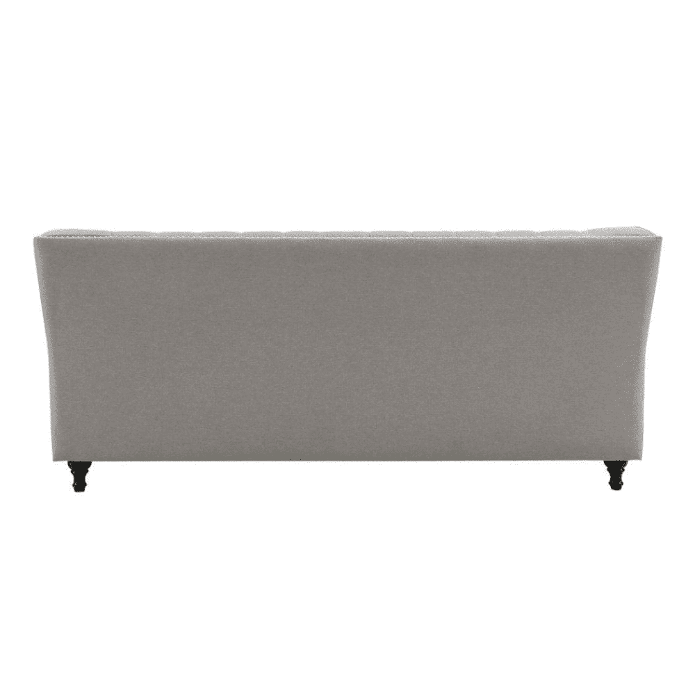 Dorothie Grey Fabric Button Tufted Sofa with Nailhead Trim - Oak Inside