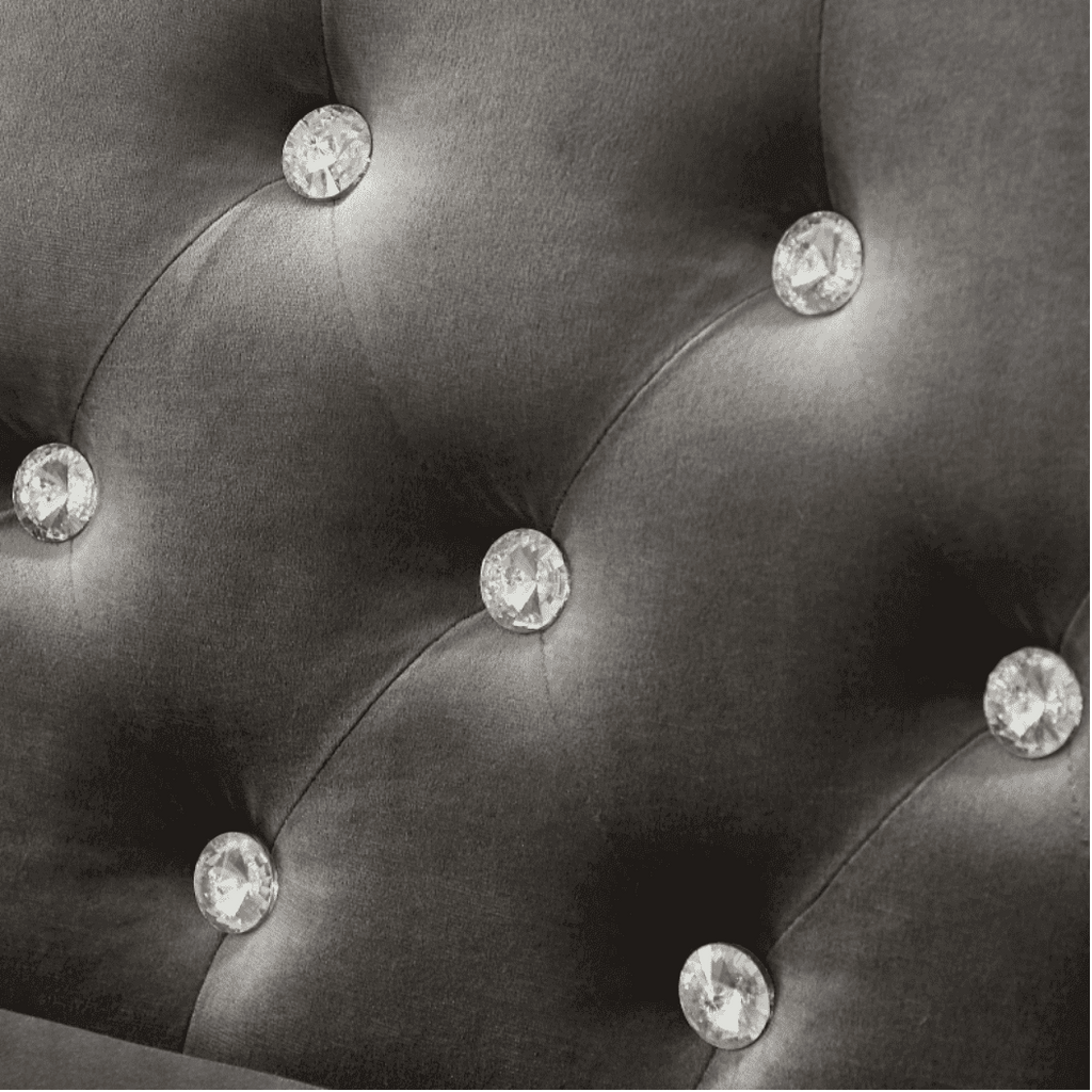 Lotus Grey Chesterfield Sectional Sofa Set - Oak Inside