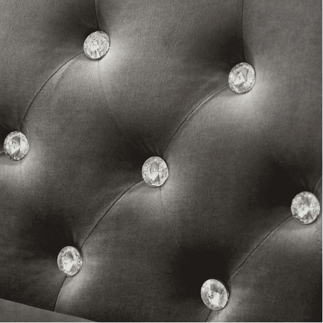 Lotus Grey Chesterfield Sectional Sofa Set - Oak Inside