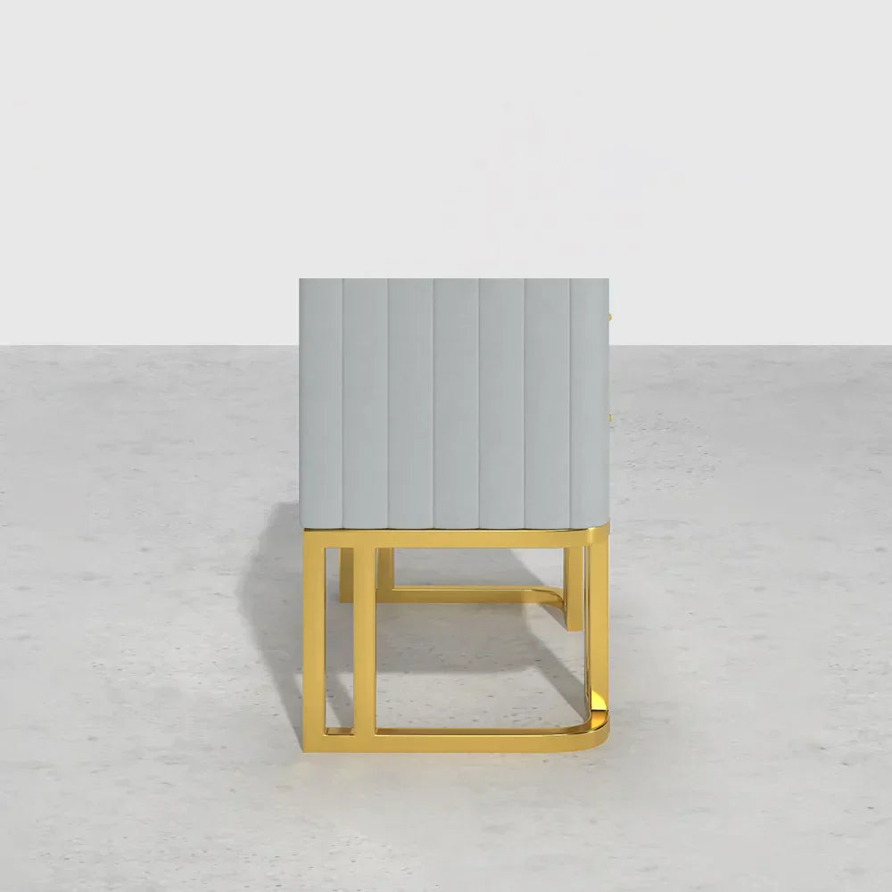 Gello Side Table in 2 Drawers in SS Frame