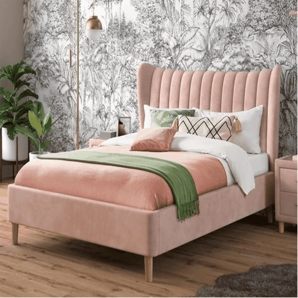 Knox Luxury Upholstered Bed Without Storage in Suede