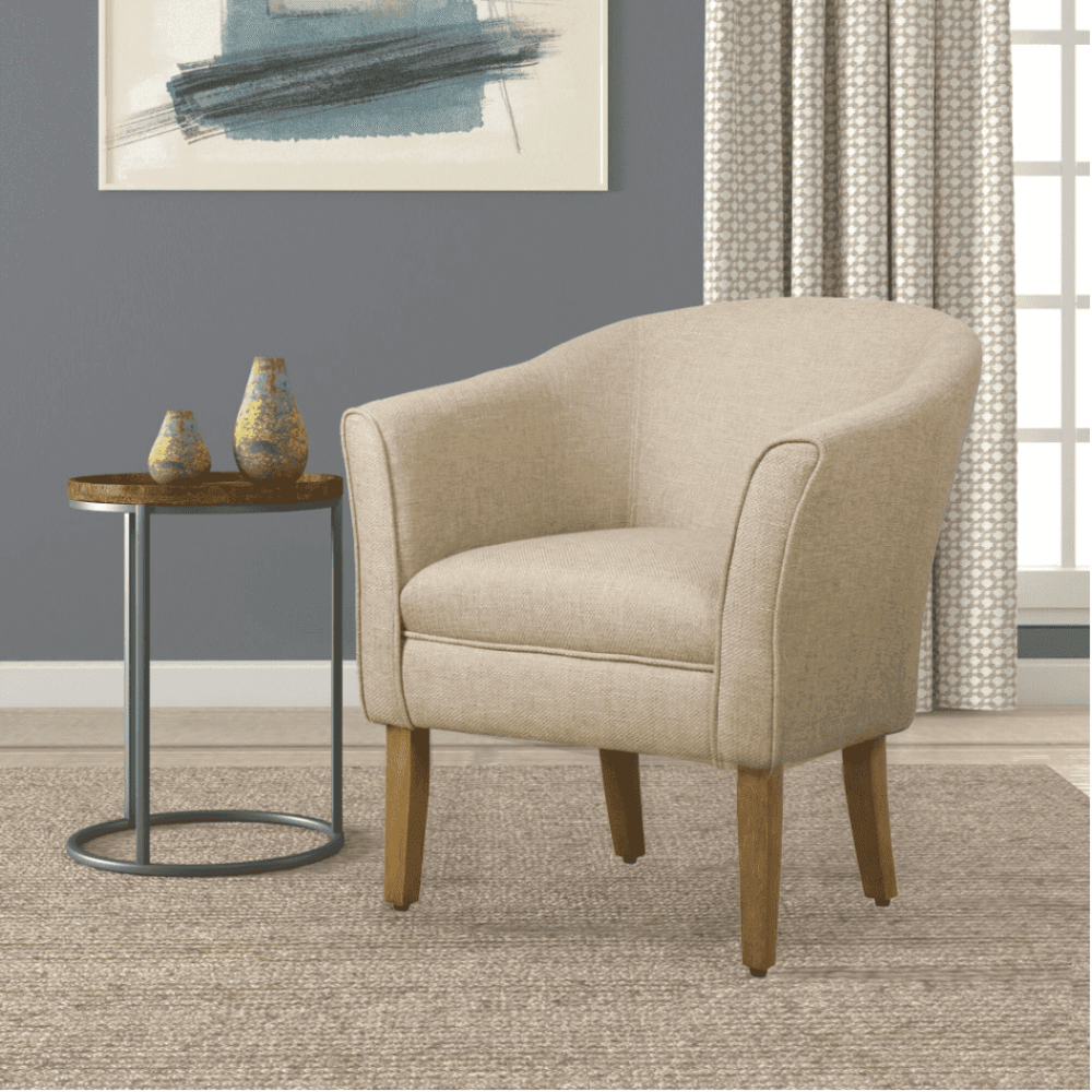 Porch & Den Kings-well Barrel Accent Chair - Oak Inside