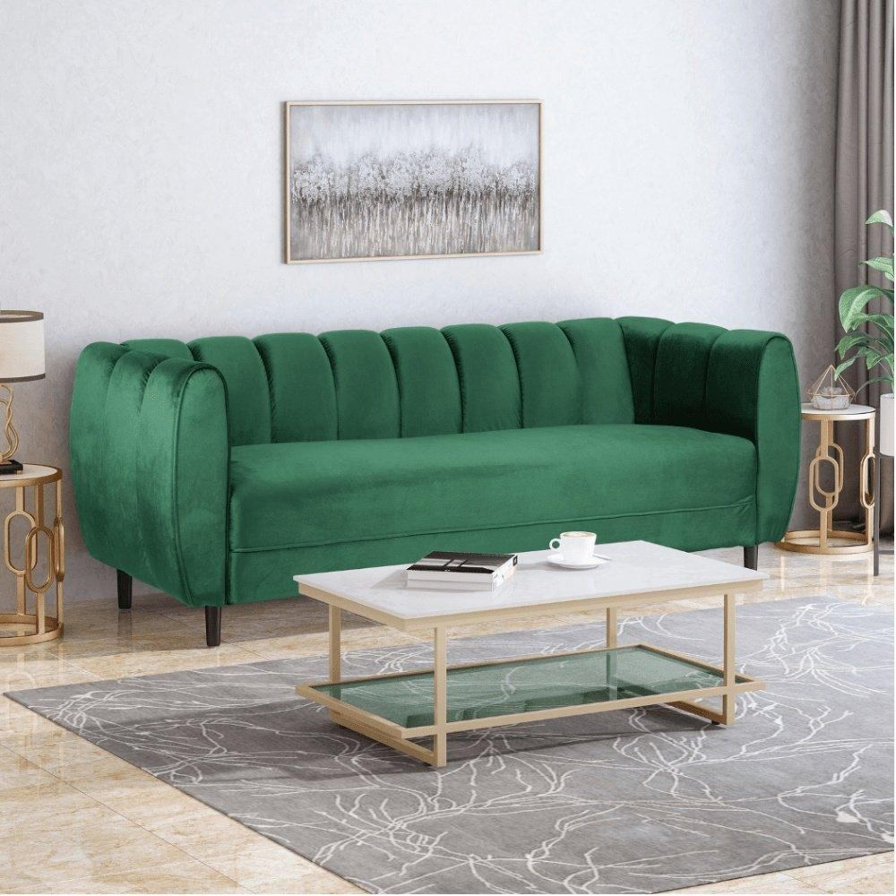 Bobran Modern Suede Sofa Sets - Oak Inside