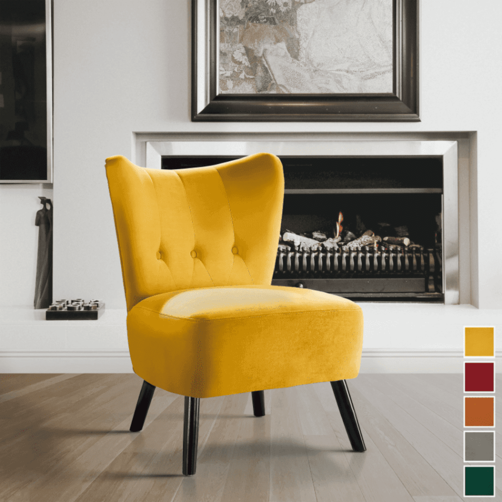 Lappy Suede Accent Chair - Oak Inside