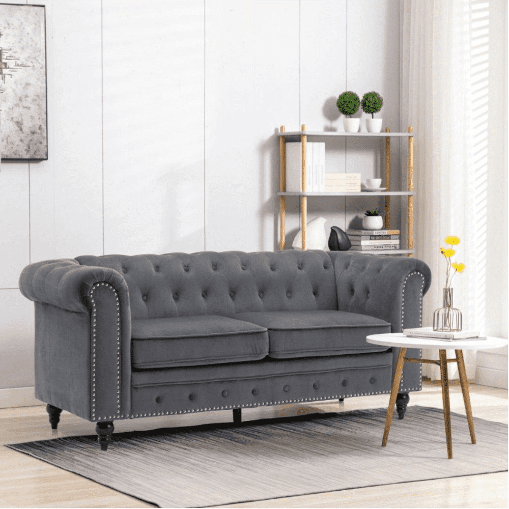 Blossom Chesterfield Sofa Set - Oak Inside