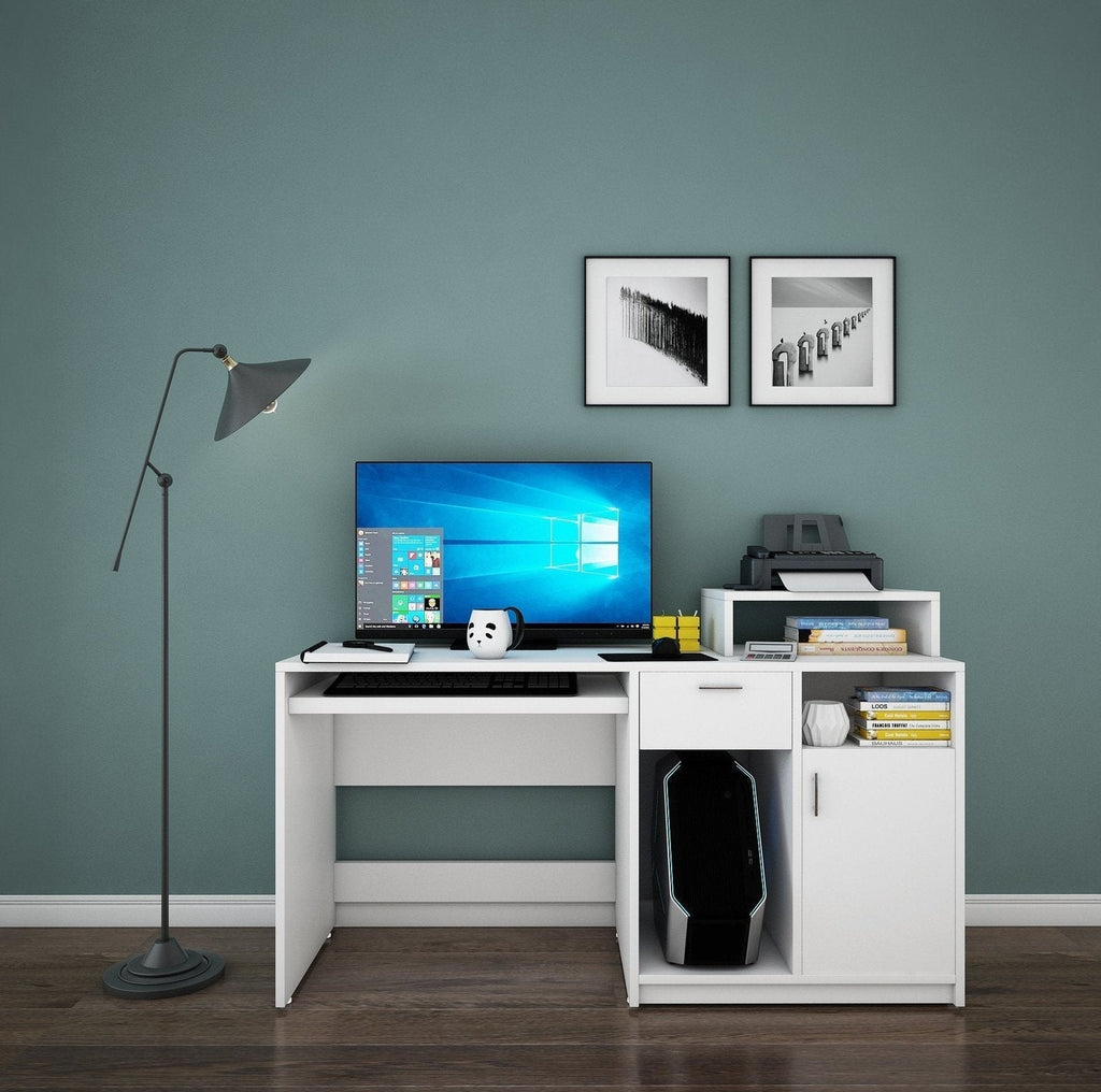 Volvur Study Table in White Color - Oak Inside