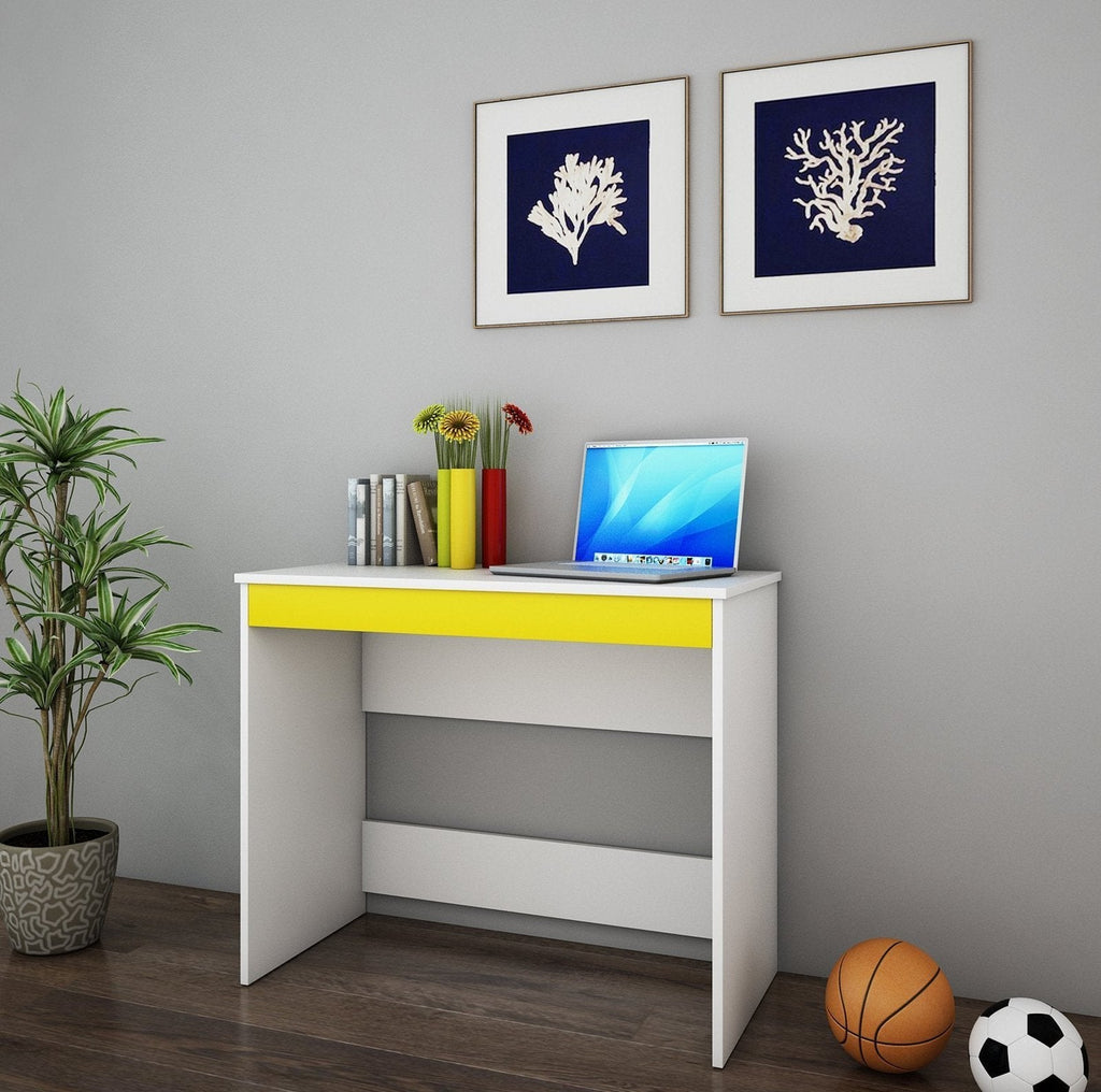 Starbuzz Study Table in White Color - Oak Inside