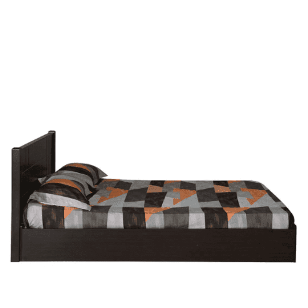 Cleopatra Bed with Storage in Brown Finish - Oak Inside