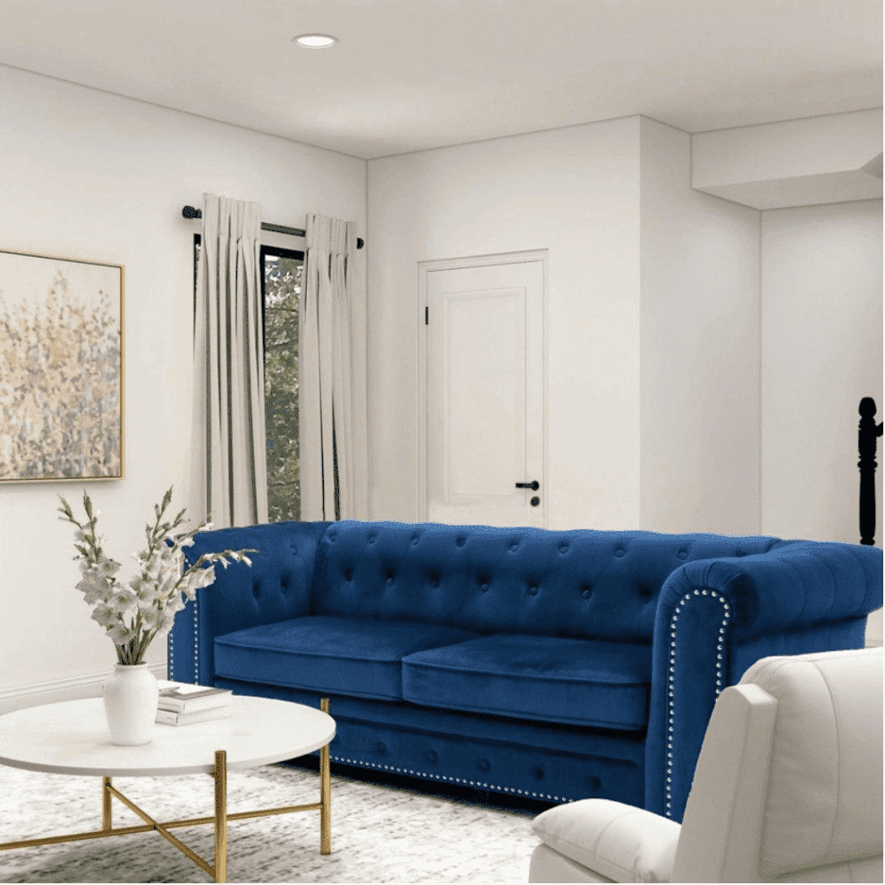 Blossom Chesterfield Sofa Set - Oak Inside