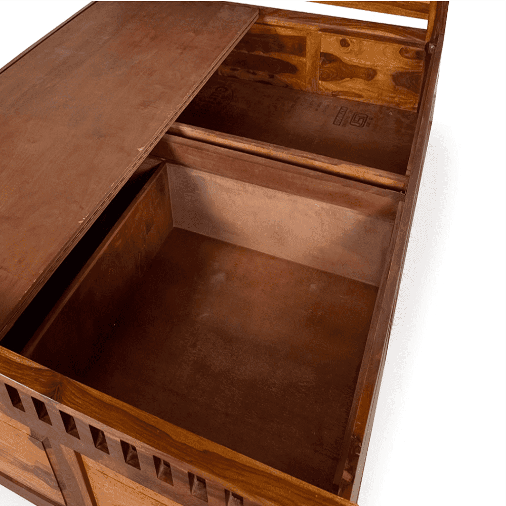 Camden King Size Bed In Sheesham Wood - Oak Inside