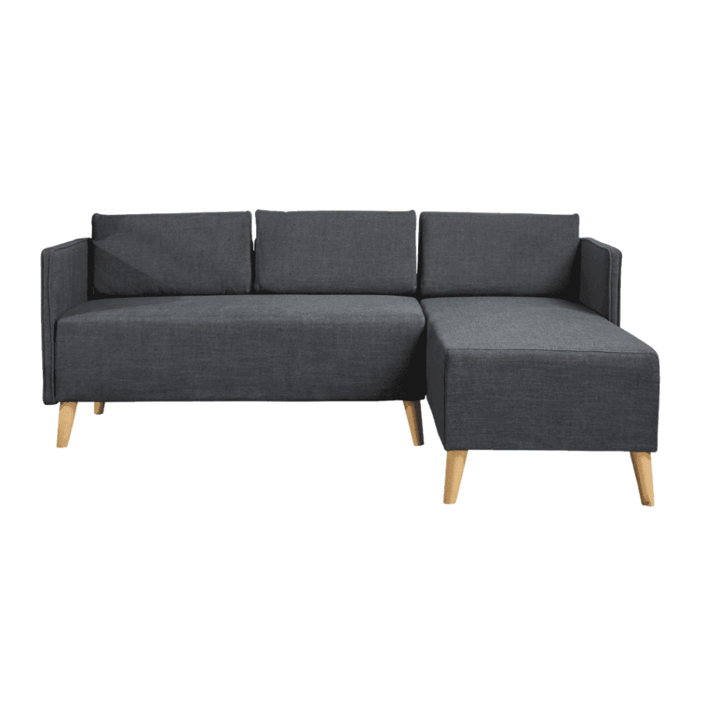 Augustus Mid-century Modern Fabric Chaise Sectional - Oak Inside