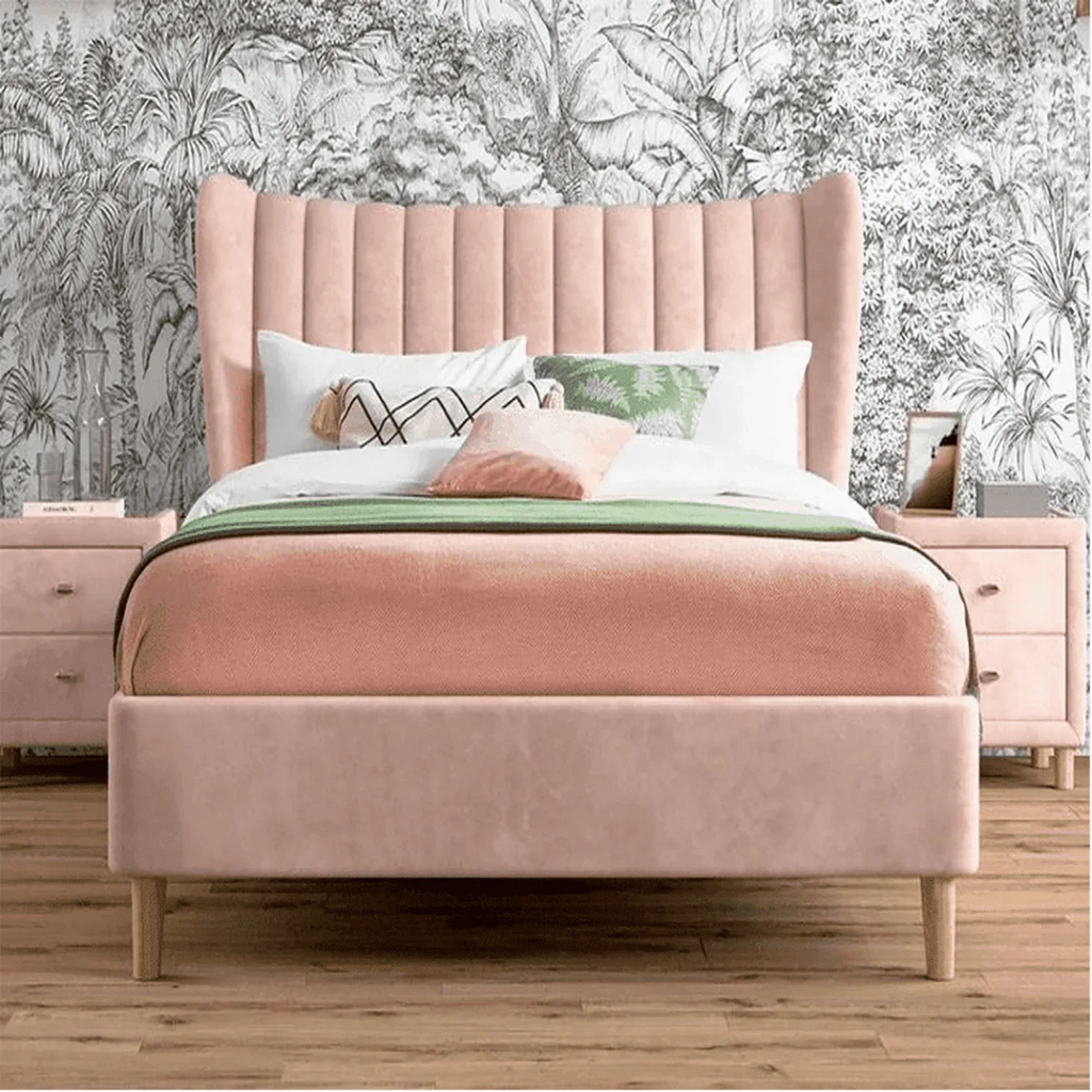 Knox Luxury Upholstered Bed Without Storage in Suede