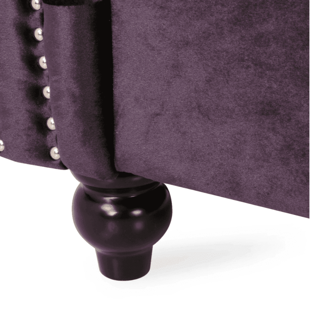 Amberside Suede Tufted Chesterfield Sectional Sofa - Oak Inside