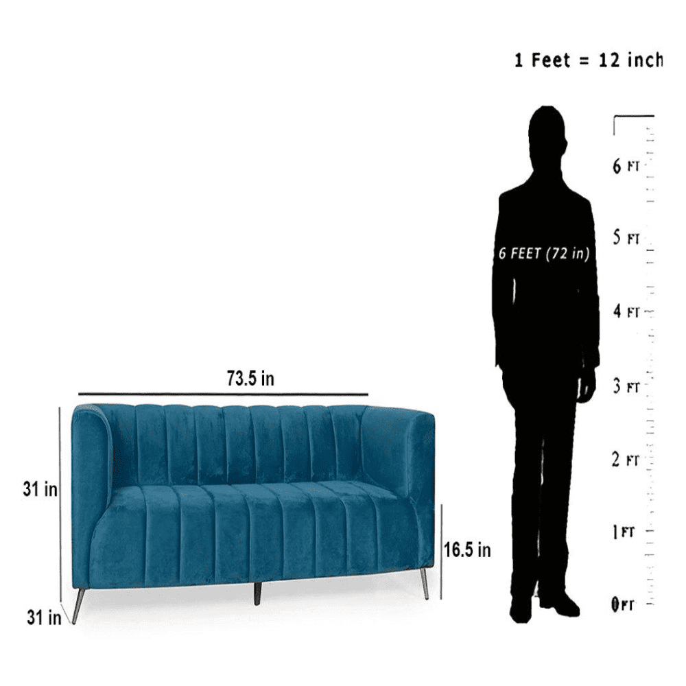 Hokins Sofa Sets in Blue Color - Oak Inside