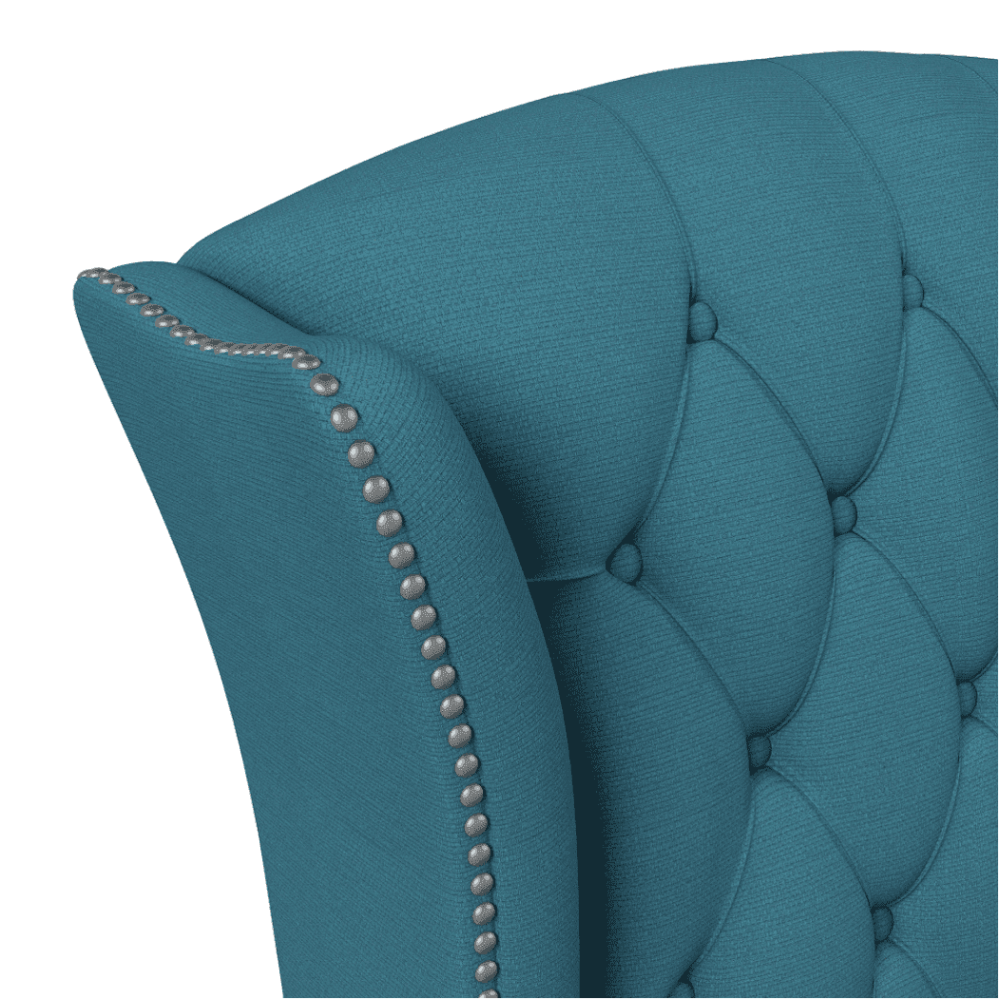 Copper Grove Crawley Diamond Button-Tufted Wingback Chair - Oak Inside