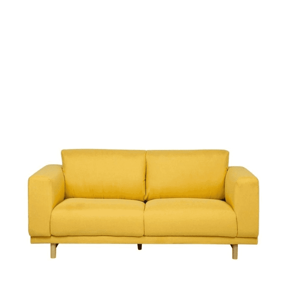 Nivya Classic Sofa Set in Yellow - Oak Inside
