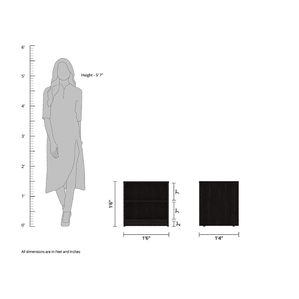 Solimo Engineered Wood Wenge Finish Bedside Table - Oak Inside