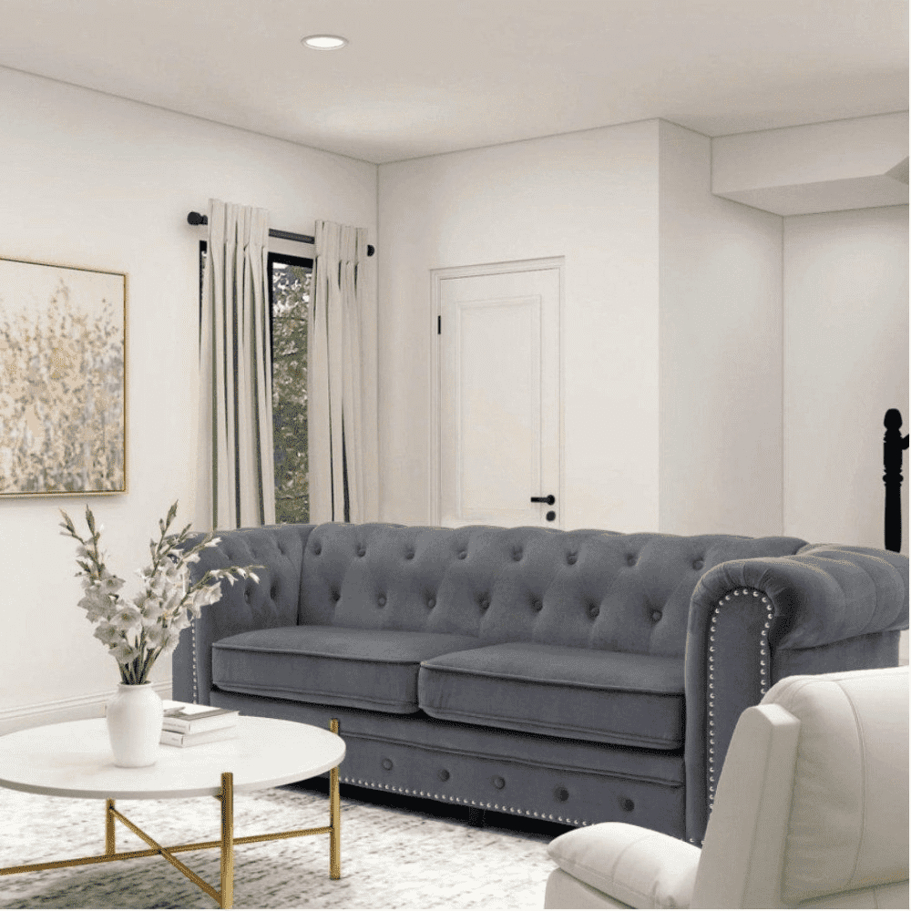 Blossom Chesterfield Sofa Set - Oak Inside