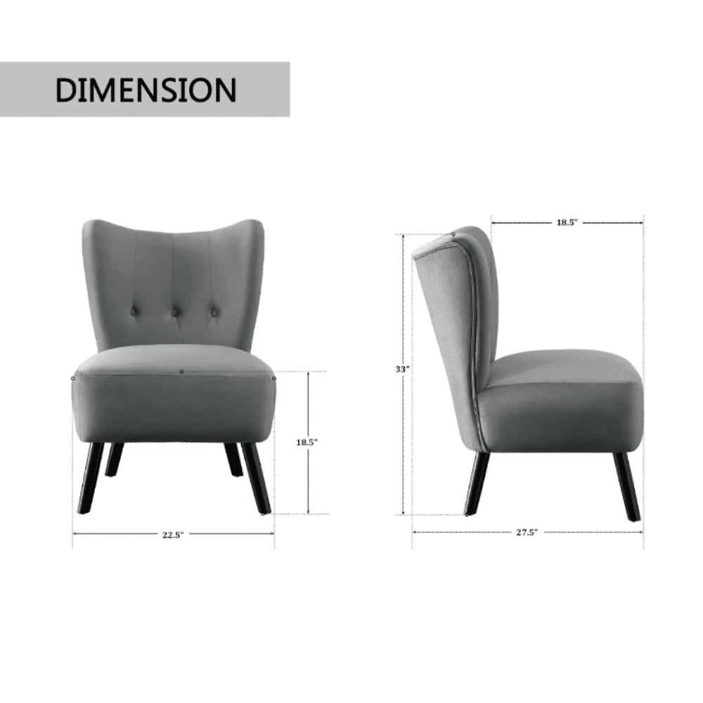 Lappy Suede Accent Chair - Oak Inside