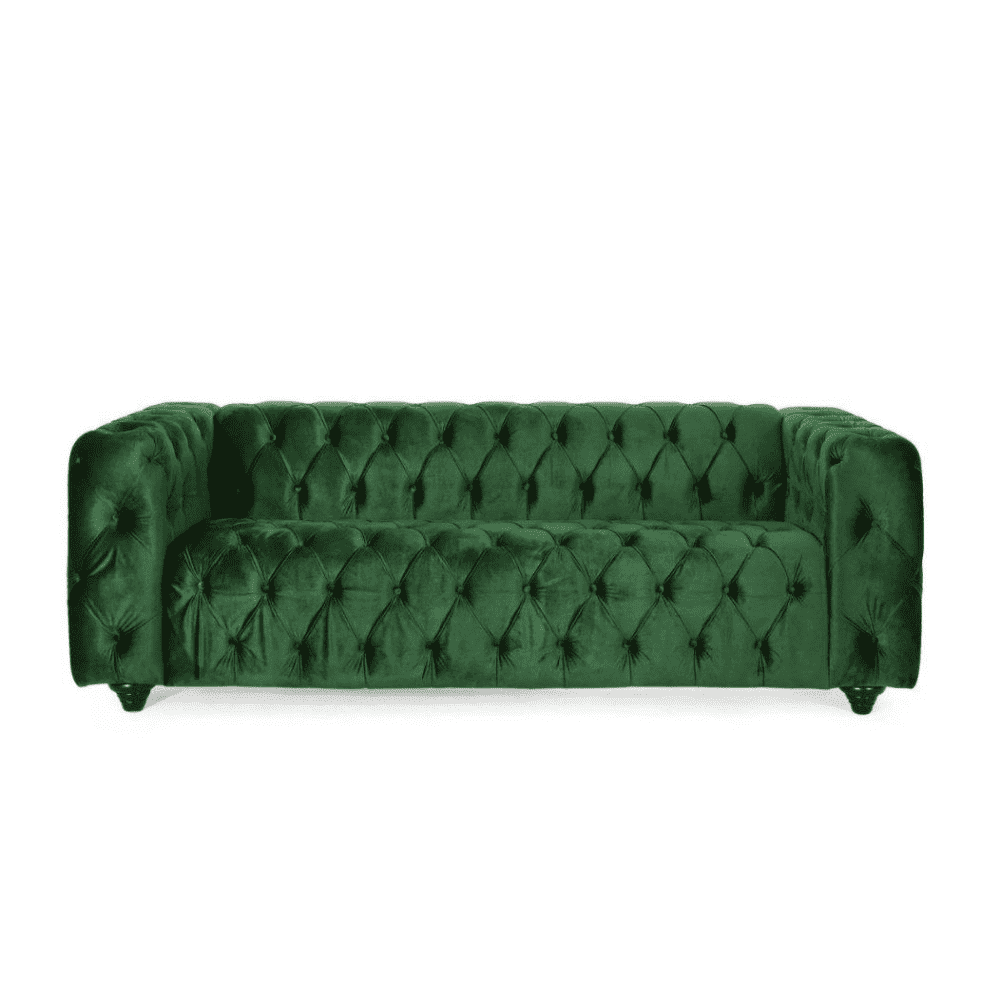 Sagawood Faux Leather or Velvet Tufted Sofa Set - Oak Inside