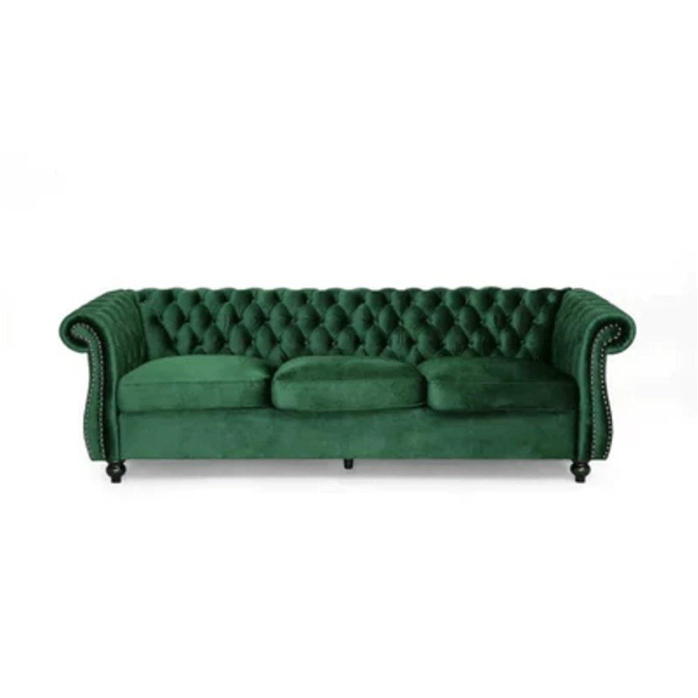 Romeo Chesterfield Sofa Set - Oak Inside