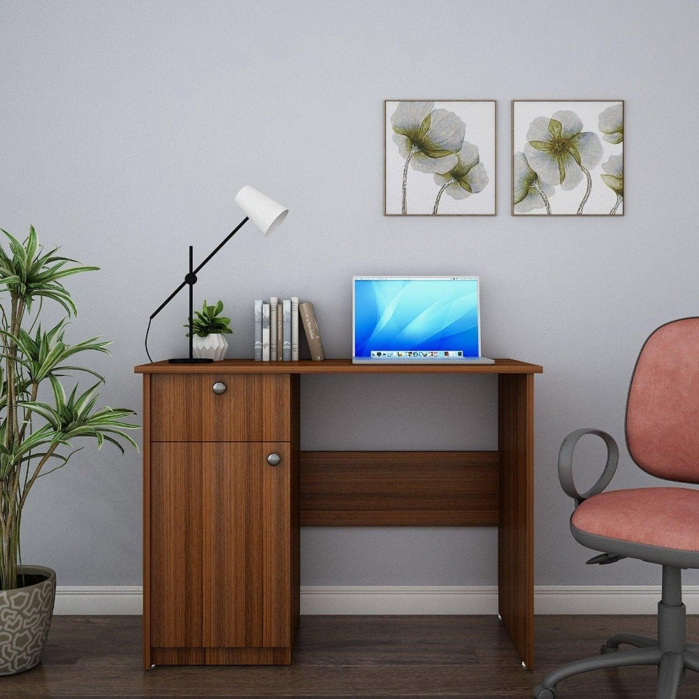 Clove Study Table in Walnut Colour - Oak Inside