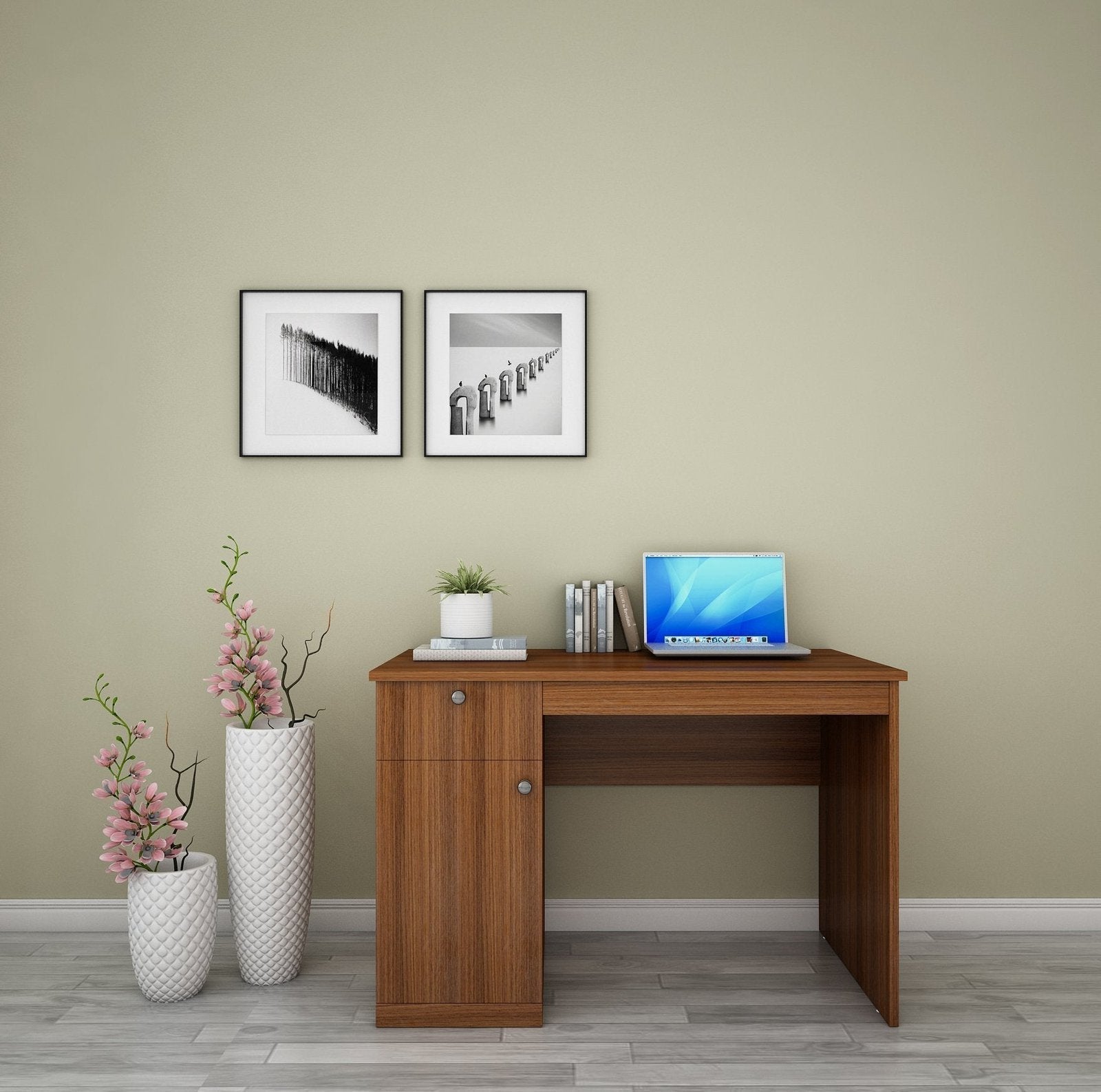 Uniclass Study Table in Walnut Colour by Dream Box - Oak Inside