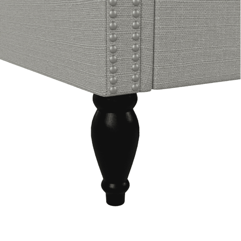 Copper Grove Crawley Diamond Button-Tufted Wingback Chair - Oak Inside