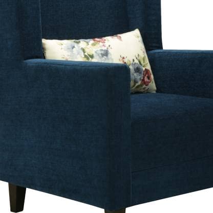 Zolo Wing Chair in Blue Color - Oak Inside