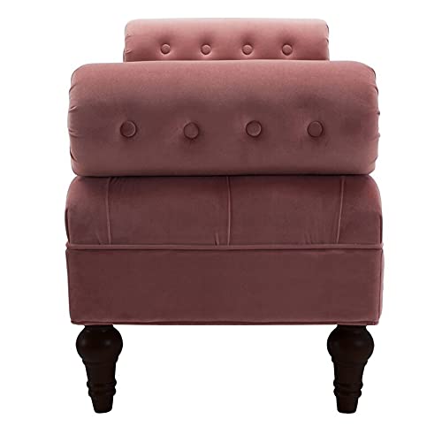 Tiffo Suede Lounger in Blush Pink Color - Oak Inside