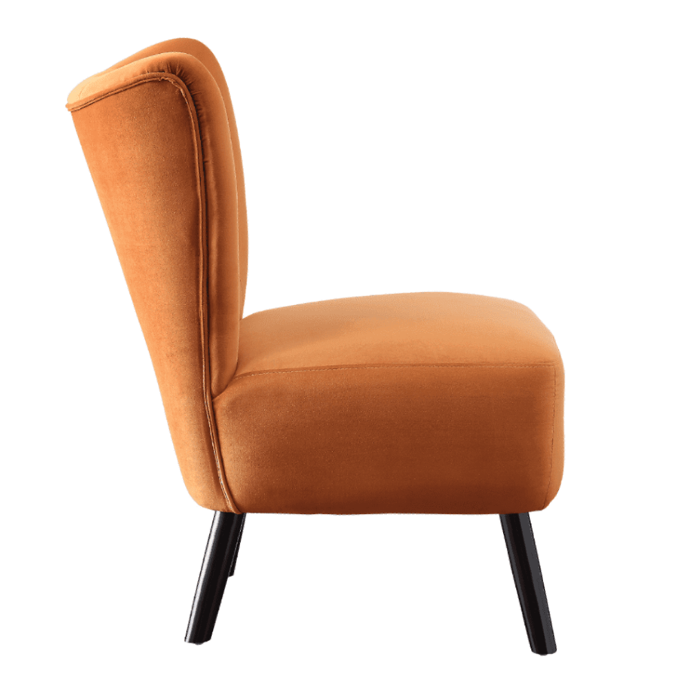 Lappy Suede Accent Chair - Oak Inside