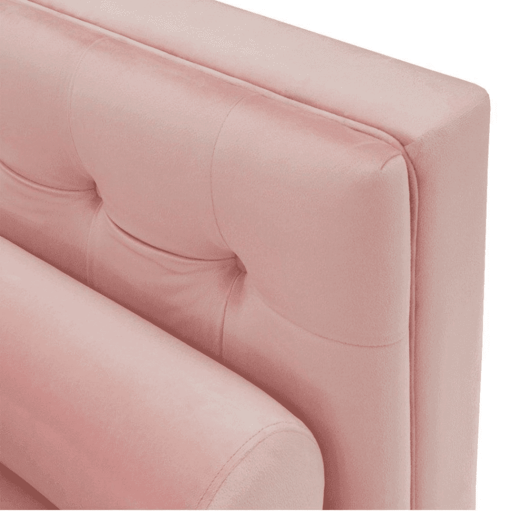 Brew Pink Suede Sofa or Loveseat with Pillows - Oak Inside
