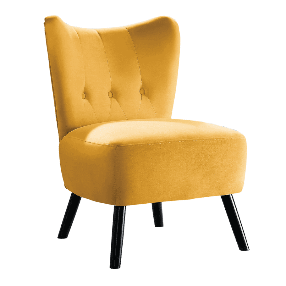 Lappy Suede Accent Chair - Oak Inside