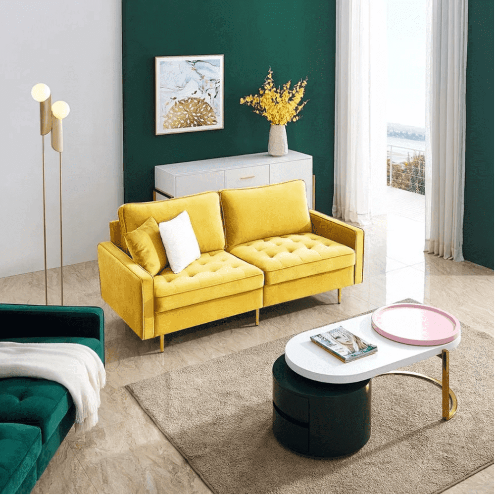 Block Down Straight Line Sofa Set - Oak Inside