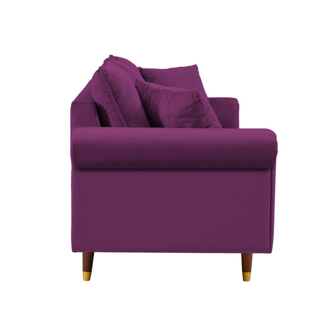 Straight Line Sofa Set in Purple - Oak Inside