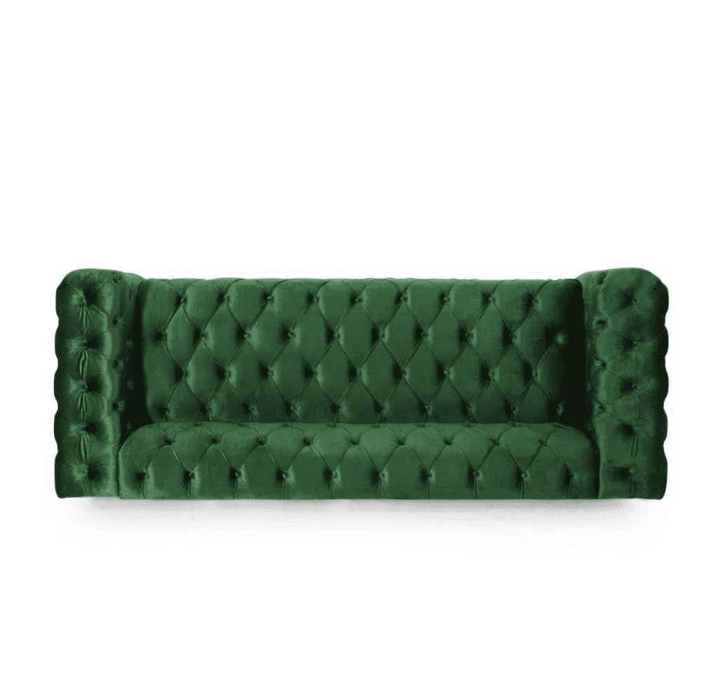 Sagawood Faux Leather or Velvet Tufted Sofa Set - Oak Inside