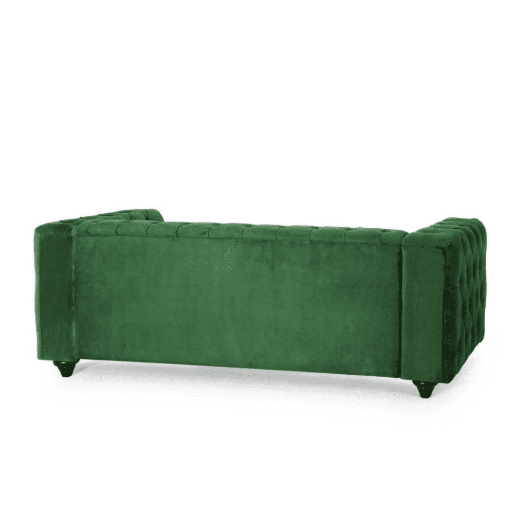 Sagawood Faux Leather or Velvet Tufted Sofa Set - Oak Inside