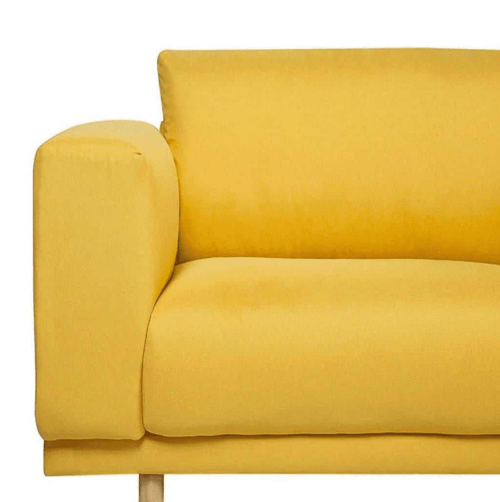 Nivya Classic Sofa Set in Yellow - Oak Inside
