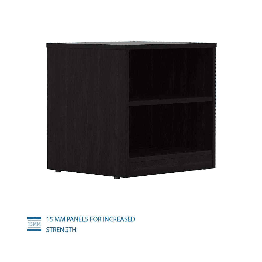 Solimo Engineered Wood Wenge Finish Bedside Table - Oak Inside