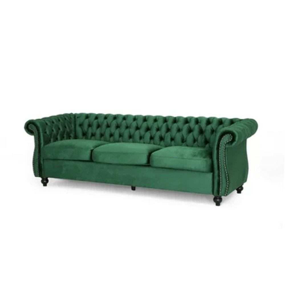 Romeo Chesterfield Sofa Set - Oak Inside